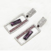 E-4732 4 colors Bohemian crystal Geometric Shape Square Pendant Drop Earrings Stud Earring Wedding Bridal Ear Jewelry