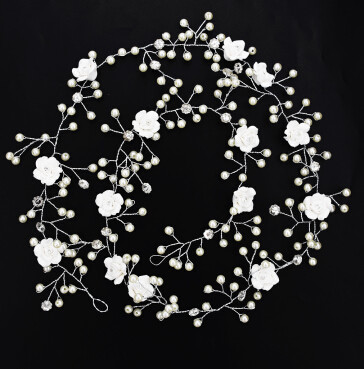 F-0461 Elegant Pearl Flower Shape Headbands for Bridal Wedding Party Hair Jewelry Accessories