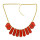 N-0759 New vintage style gold metal geometry gem tassels pendant necklace