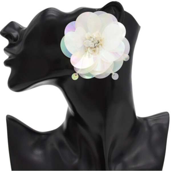 E-4741 Korean Style Fashion Jewelry Crystal Flower Stud Earrings For Women