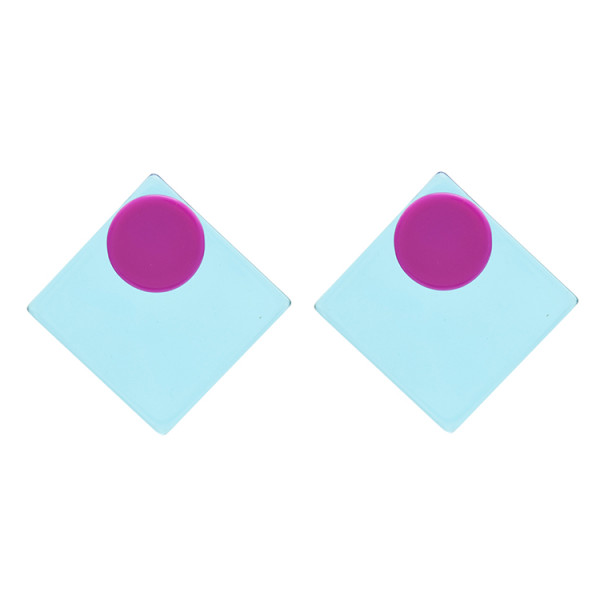 E-4742 Korean Style Fashion Jewelry Square Shape Geometric Stud Earrings