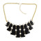 N-1784 Big Rhinestone Enamel Golden Chunky Bib Geometry Pendant Necklace