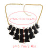 N-1784 Big Rhinestone Enamel Golden Chunky Bib Geometry Pendant Necklace