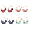 E-4740 Cute Gold Metal Flower Shape Circle Hoop Earrings for Women Boho Wedding Party Jewelry Gift