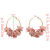 E-4740 Cute Gold Metal Flower Shape Circle Hoop Earrings for Women Boho Wedding Party Jewelry Gift
