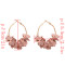 E-4740 Cute Gold Metal Flower Shape Circle Hoop Earrings for Women Boho Wedding Party Jewelry Gift
