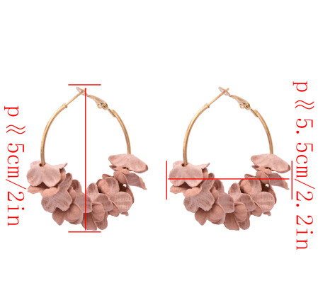 E-4740 Cute Gold Metal Flower Shape Circle Hoop Earrings for Women Boho Wedding Party Jewelry Gift