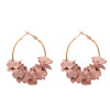 E-4740 Cute Gold Metal Flower Shape Circle Hoop Earrings for Women Boho Wedding Party Jewelry Gift