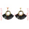 E-4748 Bohemian Statement Drop Earrings Rhinestone Thread Fringe Earring