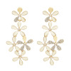 E-0120  European style Flower Crystal  Gold Plated Alloy Long Drop Stud Earring For Women Jewelry E-0124