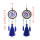 E-4746 4 Colors  Round Small Beads Alloy Tassel Drop Dangle Earrings Jewelry