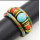 B-0903 Ethnic Colorful Resin Beads Statement Bangles & Bracelets for Women Boho Wedding Party Jewelry