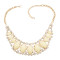 N-0566 New European style golden rhinestone geometry oval gem crescent bib necklace