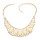 N-0566 New European style golden rhinestone geometry oval gem crescent bib necklace