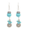 E-4749 2 Styles  Bohemian Ethnic Earrings Turquoise Beads Tassel Drop Earrings Round Coins Pendant  Dangle Earrings Jewelry