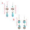 E-4749 2 Styles Bohemian Ethnic Earrings Turquoise Beads Tassel Drop Earrings Round Coins Pendant Dangle Earrings Jewelry