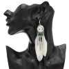 E-4747 Vintage Bohemian Drop Dangle Earrings Alloy Leaves Pendant Feather Earring