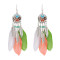 E-4747 Vintage Bohemian Drop Dangle Earrings Alloy Leaves Pendant Feather Earring