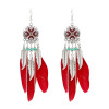 E-4747 Vintage Bohemian Drop Dangle Earrings Alloy Leaves Pendant Feather Earring