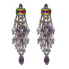 E-4757 5 Colors Fashion Bohemian Crystal Tassel Bead Earrings for Women Jewelry
