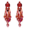 E-4757 5 Colors Fashion Bohemian Crystal Tassel Bead Earrings for Women Jewelry