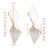 E-4751  2 Colors Fashion Personality Flod  Gold Silver Plated Geometric Rhombus Ear Studs Earrings for Women
