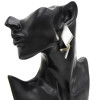 E-4751  2 Colors Fashion Personality Flod  Gold Silver Plated Geometric Rhombus Ear Studs Earrings for Women