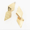 E-4751  2 Colors Fashion Personality Flod  Gold Silver Plated Geometric Rhombus Ear Studs Earrings for Women