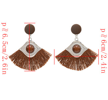 E-4755 5 Colors Cotton Thread Tassel Drop Earrings for Women Boho Wedding Party Jewelry Gift
