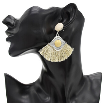 E-4755 5 Colors Cotton Thread Tassel Drop Earrings for Women Boho Wedding Party Jewelry Gift