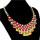 N-1511 Europe Style Noble Gold Plated Multilayer Colorful Ribbon Stripe Weave Necklace