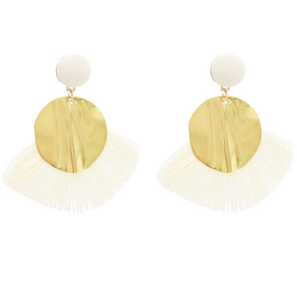 E-4765 6 Colors Fashion Gold Metal Statement Drop Dangle Earring Acrylic Tassel Thread Long Earrings for Women Bridal Jewelry