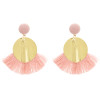E-4765 6 Colors Fashion Gold Metal Statement Drop Dangle Earring Acrylic Tassel Thread Long Earrings for Women Bridal Jewelry