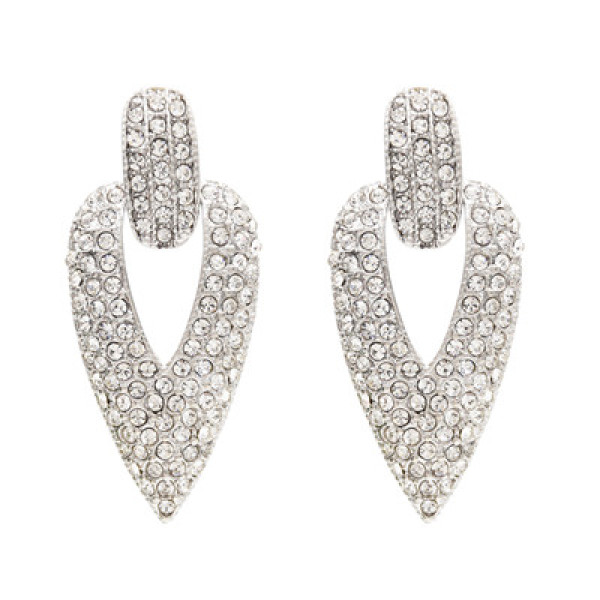 E-4761 2 Colors Trendy Cone-Shape Rhinestone Earring For Women Jewelry Design