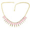 N-1255 New Punk Rock Crystal Square Resin Stone Gem Spike Rivet Choker Bib Necklace