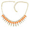 N-1255 New Punk Rock Crystal Square Resin Stone Gem Spike Rivet Choker Bib Necklace