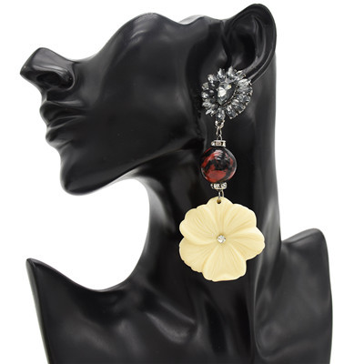 E-4763 Bohemian Resin Flower Statement Earring Ear Stud for Fashion Women