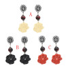 E-4763 Bohemian Resin Flower Statement Earring Ear Stud for Fashion Women