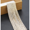 E-4766 Shiny Silver Gold Metal Rhinestone Long Tassel Drop Earrings for Women Bridal Wedding Party Jewelry Gift