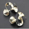 E-4772 3 Style Fashion Personality Pits Points Fold Gold Silver Plated Wrinkled Irregular Earrings Ear Studs Earrings for Women