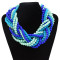 N-1022 New Style 3 Colors Option Heavy Bohemia Multilayers Beads Weave Chains Statement Necklace