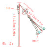 F-0497 Vintage Silver Metal Flower Shape Long Tassel Hair Sticks for Women Chopsticks Hair Jewelry Accessories