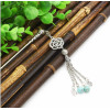 F-0497 Vintage Silver Metal Flower Shape Long Tassel Hair Sticks for Women Chopsticks Hair Jewelry Accessories