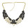 N-0276 New Fashion Chunky Gold Tone Metal Candy Resin Gem Leaf Feather Bib Necklace