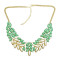 N-0276 New Fashion Chunky Gold Tone Metal Candy Resin Gem Leaf Feather Bib Necklace