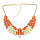 N-0276 New Fashion Chunky Gold Tone Metal Candy Resin Gem Leaf Feather Bib Necklace