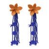 E-4771 6 Colors Trendy Drop Dangle Tassel Beads Earrings  Flower Polyester Cashmere For Women Jewelry  Design
