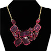 N-4257 Cute Lovely Sweet Jelly Resin Gem Golden Metal Choker Bib Necklace
