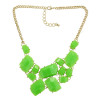 N-4257 Cute Lovely Sweet Jelly Resin Gem Golden Metal Choker Bib Necklace