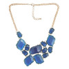 N-4257 Cute Lovely Sweet Jelly Resin Gem Golden Metal Choker Bib Necklace